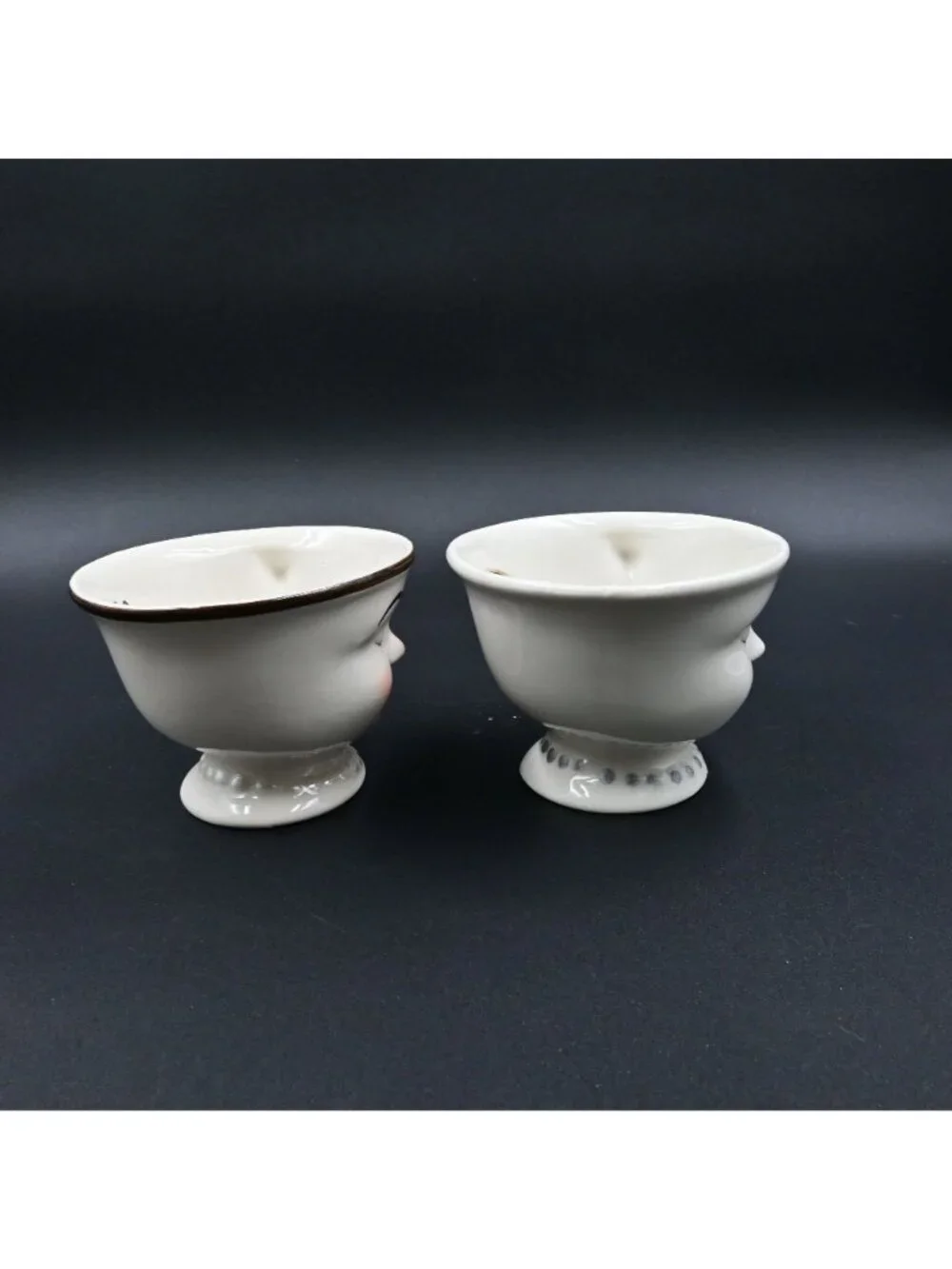 Baileys Winking Eye Face Cups Yum His & Hers Coffee Mugs Pair 1996 Vintage